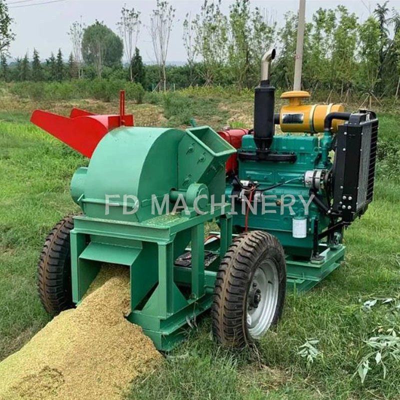 Dry and Wet Wood Crusher, Forced Feed Breaker, Small Wood Chipper Shredder