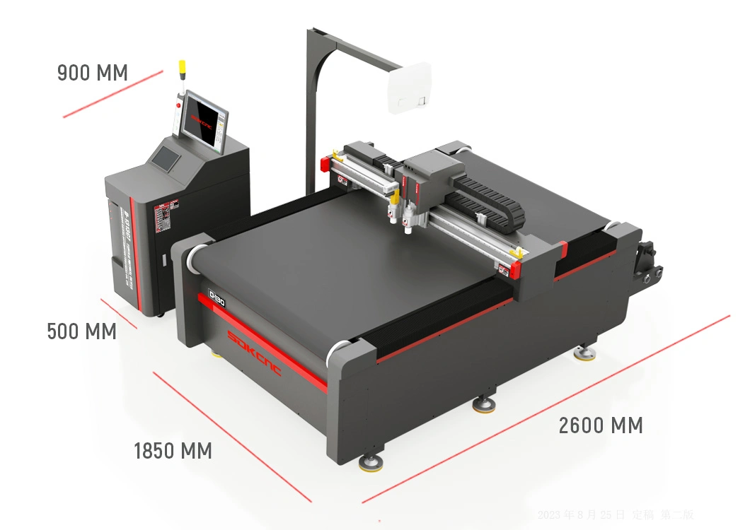 1313 Size Roller Feeding Digital Cutting Machine for Flexible Materials with Projector