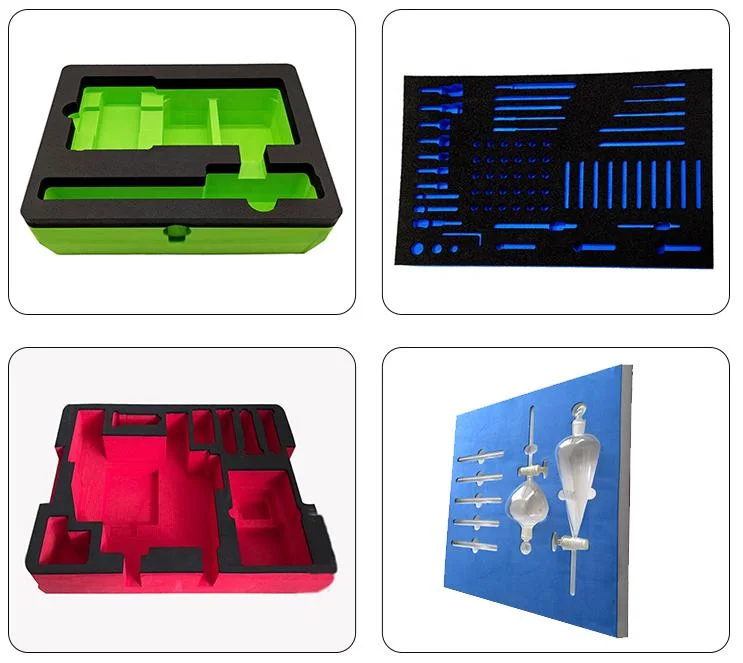 Custom Shock Proof Packaging Flocking Foam Box CNC Processing Carved EVA Case High Density Lining/Lined EVA Foam Fixed Sponge Foam for Inner Package