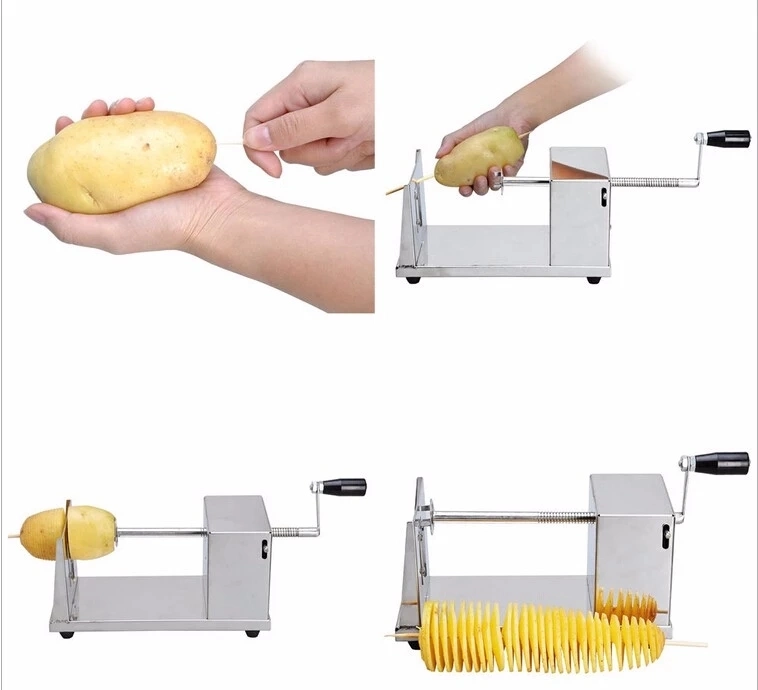Manual Spiral Potato Curly Cutter Potato DIY Twister Maker Tornado Chips French Fry Slicer Cutting Machine