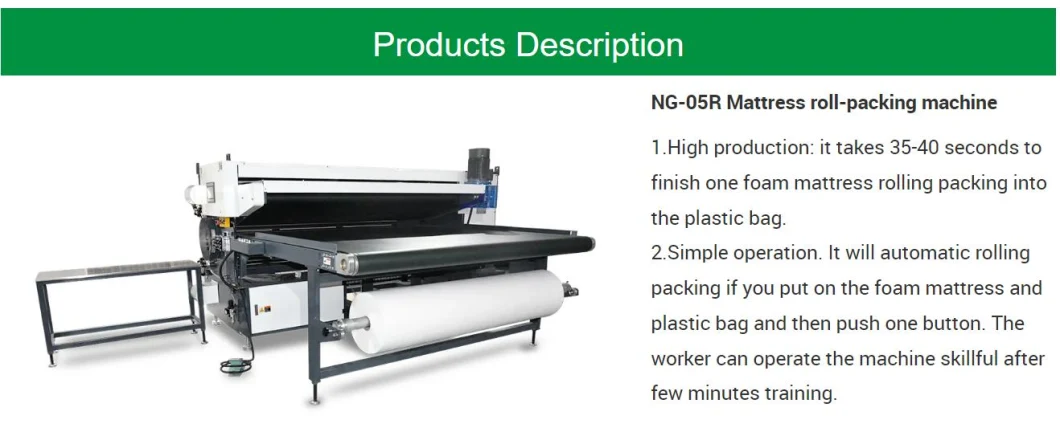 Ng-05r Roll Pack Machine Mattress Foam Rolling Mattress/Mattress Rolling-Wrapping Machine