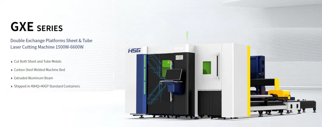 Hsg Laser Compact-Size Single Platform 1.5-6kw Fiber Laser Cutter for Metal Sheet &amp; Tube