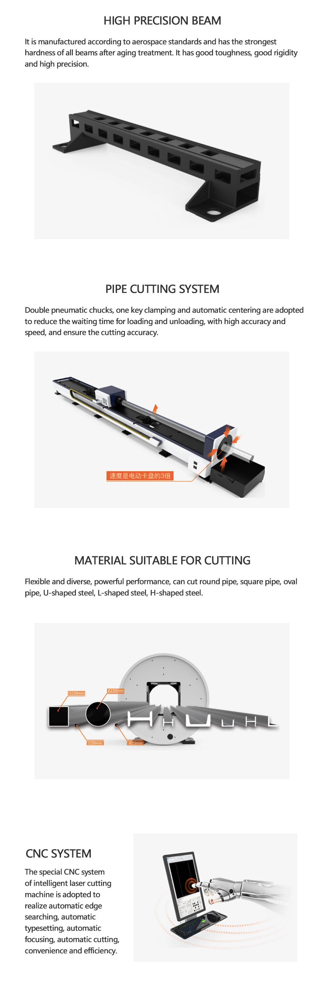 Laser Cutting Machine for Metal Fibre Laser Tube Cutter Laser Cut Tubes and Profiles Laser Cutting Machines CNC Laser Fiber Laser Laser Equipment Laser Cutter