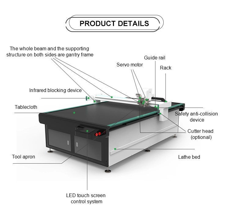 Realtop-2516 1825 Oscillating Knife, Kiss Knife Creasing Kt PVC Foam Board CNC Cutting Machine with 3 Years Warranty