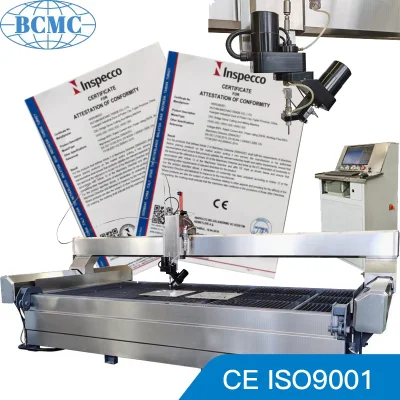 Bcmc Stone Machinery 5 ejes CNC Waterjet mármol Tile Cutter Para espuma de esponja de caucho vidrio Metal Corte personalizado de acero láser Máquina