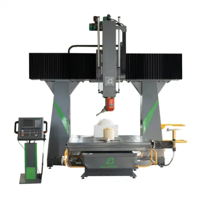 5axis máquina de grabado de Router de Madera CNC ATC para Madera de espuma Cortador de moldes con giratorio