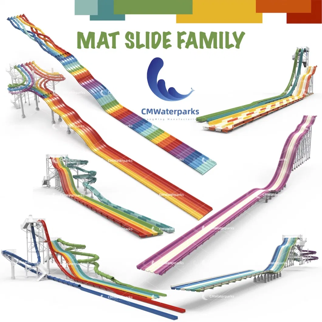 Multi-Lane Mat Racer Rainbow Wave Slide for Adventure Park