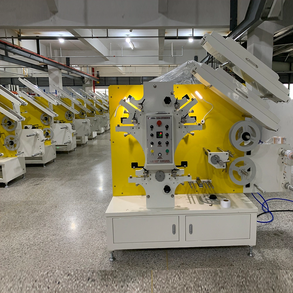 Fully Automatic 3 Types(End Fold, Center Mitre Fold) Garment Woven Tag Printed Label Cutting and Folding Machine for Satin Ribbon, Nylon Taffeta and Cotton Tape