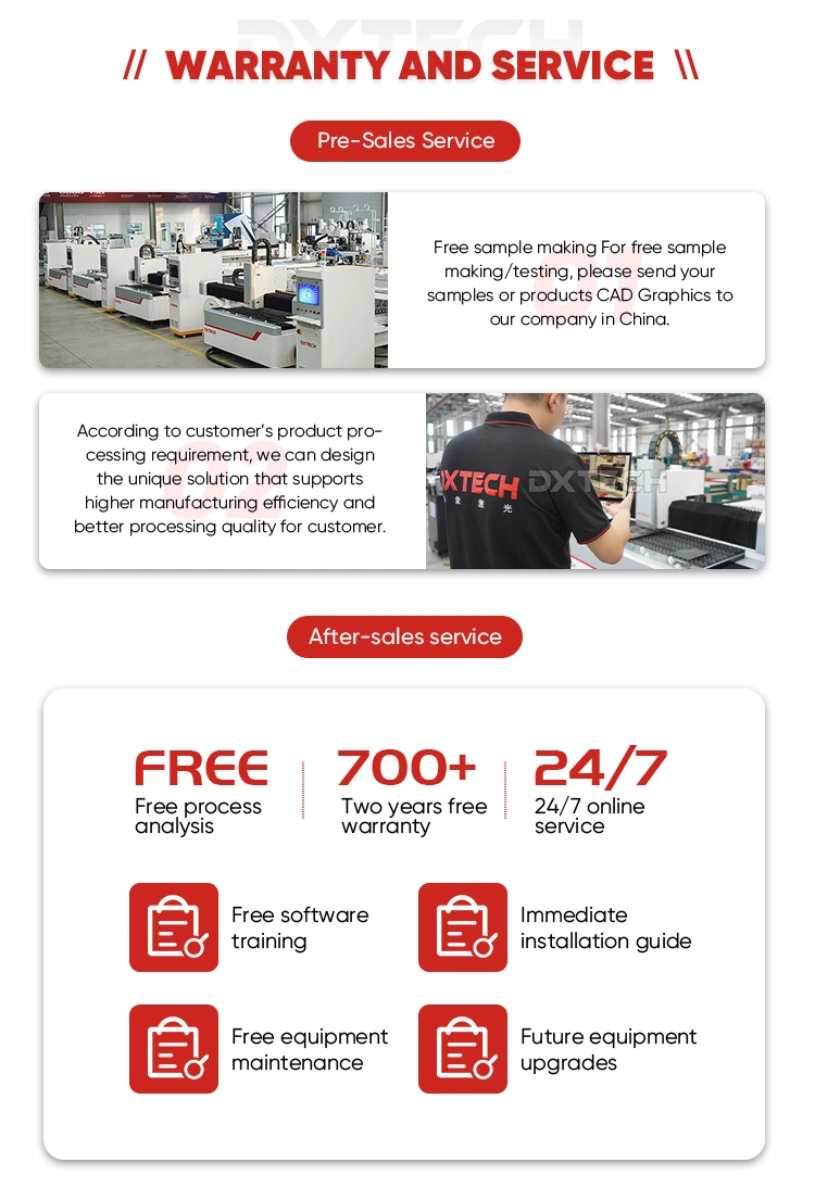 China High Precision 1000W 1500W 3000W Dxtech Laser Cutting Machine 1000W Price/CNC Fiber Laser Cutter Sheet Metal