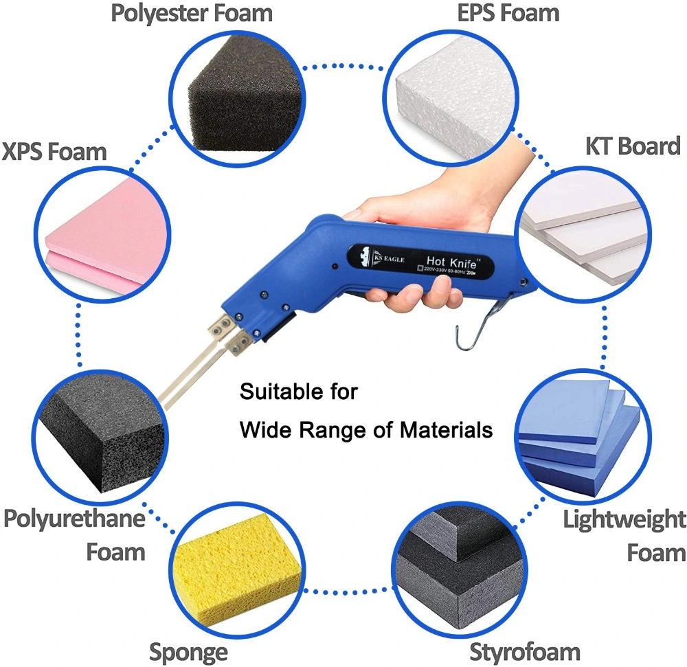 Customized DIY System Handhold Electric Heat Cutting Grooving Styrofoam Knife Hot Wire Polyurethane Foam Hole Cutter