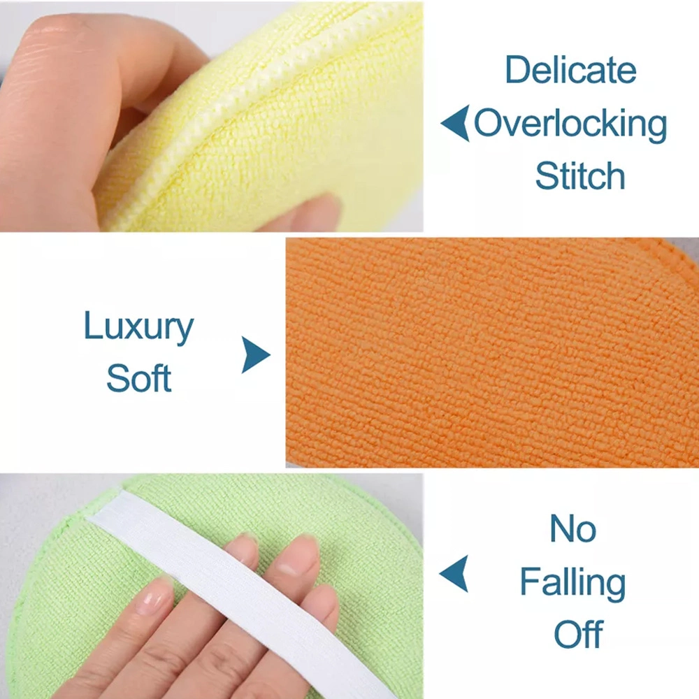 Warp Knitting Paint Care Microfiber Car Polishing Pads Woollen Buffing Pad Wax Applicator Shaped Foam Sponge Ultra Soft Cleaning Tool