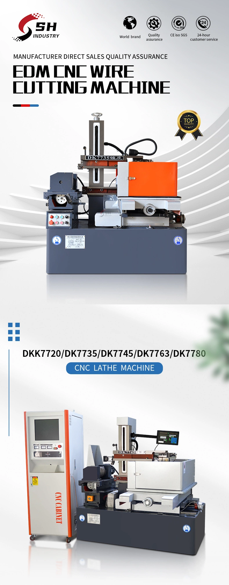E Cut Fast Machine High-Efficiency CNC EDM Wire Cutting Machine Dk7735