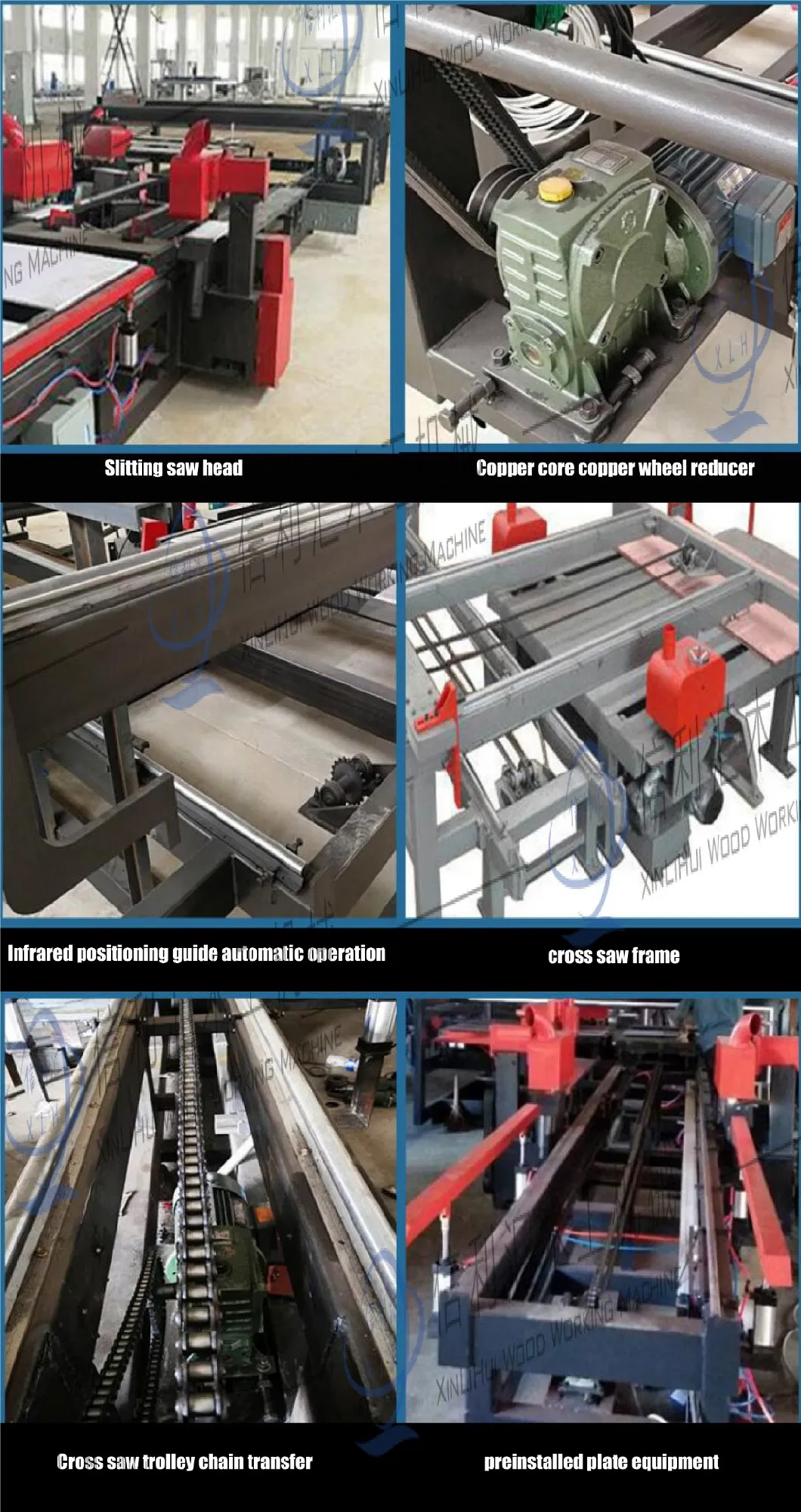 Fully Automatic Infrared Control Trimming Saw 1.22*2.44m Sheet Cutting Machine Multi-Function Four-Side Saw