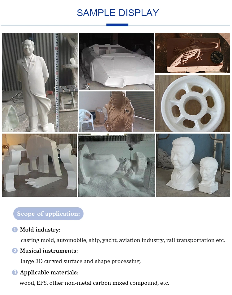 3D CNC Mold Foam Cutter Styrofoam Statue 4th Rotary Axis Wood 3D Engraving CNC Models