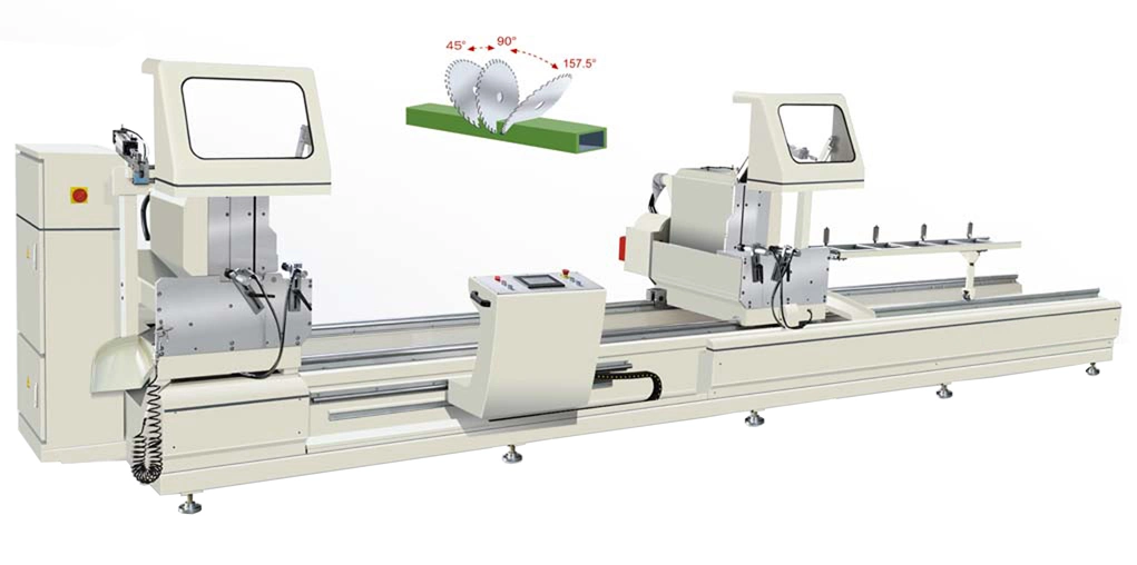 CNC Double Head Precision PVC Profile Cutter Saw Windows Doors Processing Machinery 500*4200 Making Equipment Aluminum Profile Cutting Machine