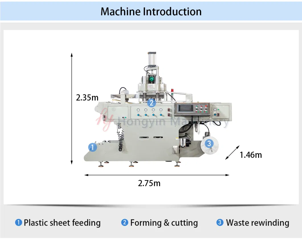 Automatic Plastic Tray Forming Plastic Polystyrene Thermoforming Machine of in-Mould Cutting Process