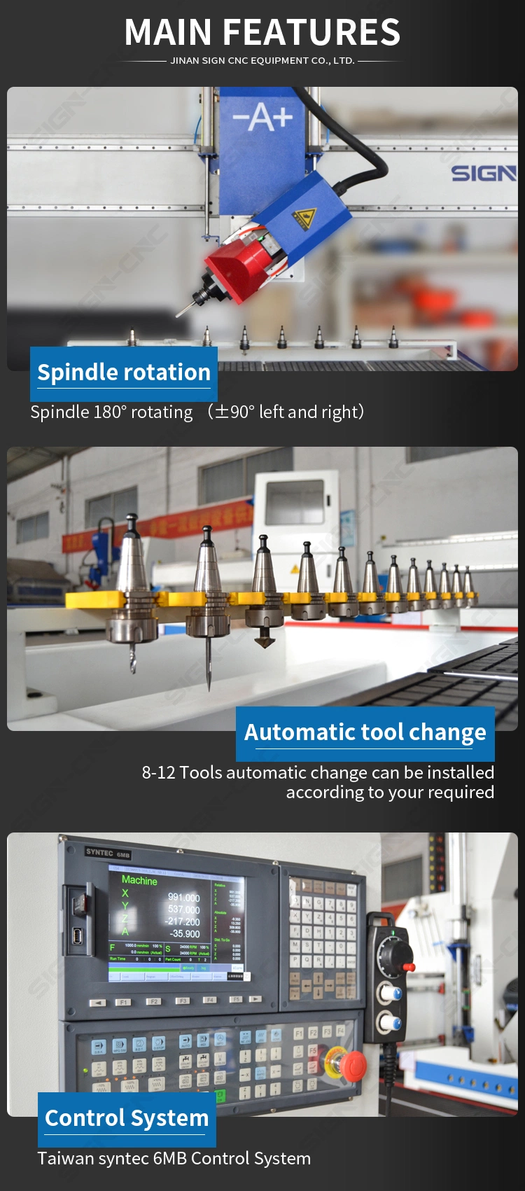 3D CNC Router 1325 1530 Atc CNC Router Engraver Machine 8 12 Auto Tool Changing for Foam, Boat, MDF Cutting