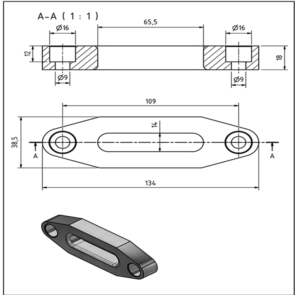 Synthetic Winch Rope Cable Aluminium Hawse Fairlead