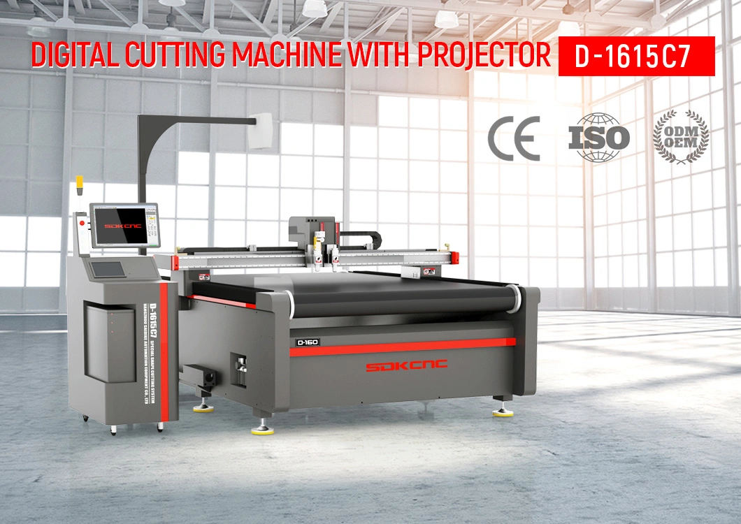 1615 Size Digital Cutting Machine for Flexible Materials with Projector