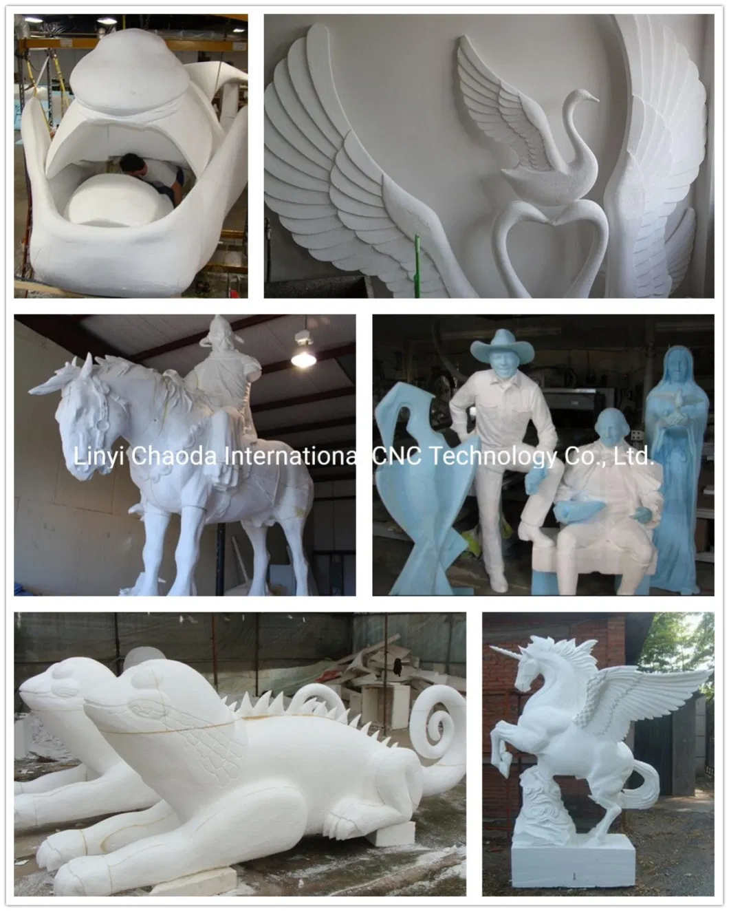 5 Axis EPS Foam Wood Stone Statue Carving 4D CNC Router