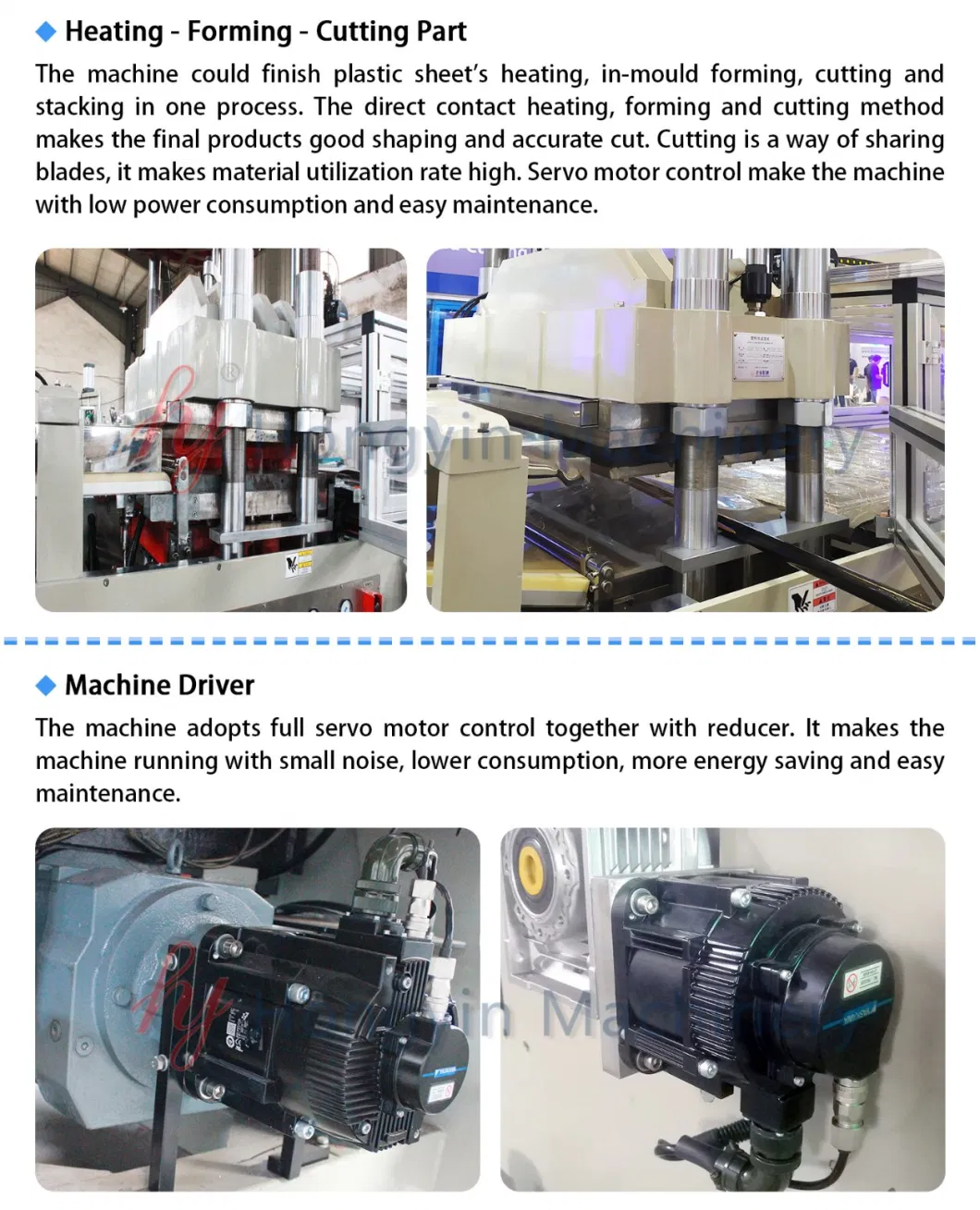 Automatic Plastic Tray Forming Plastic Polystyrene Thermoforming Machine of in-Mould Cutting Process