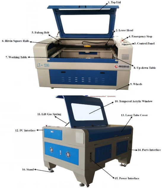 6040/6090/1290/1390/1410/1610/1318/1325/1530 China Chinese Paper Wood Foam Board CNC CO2 Laser Cutter Engraver Machine for Sale Price