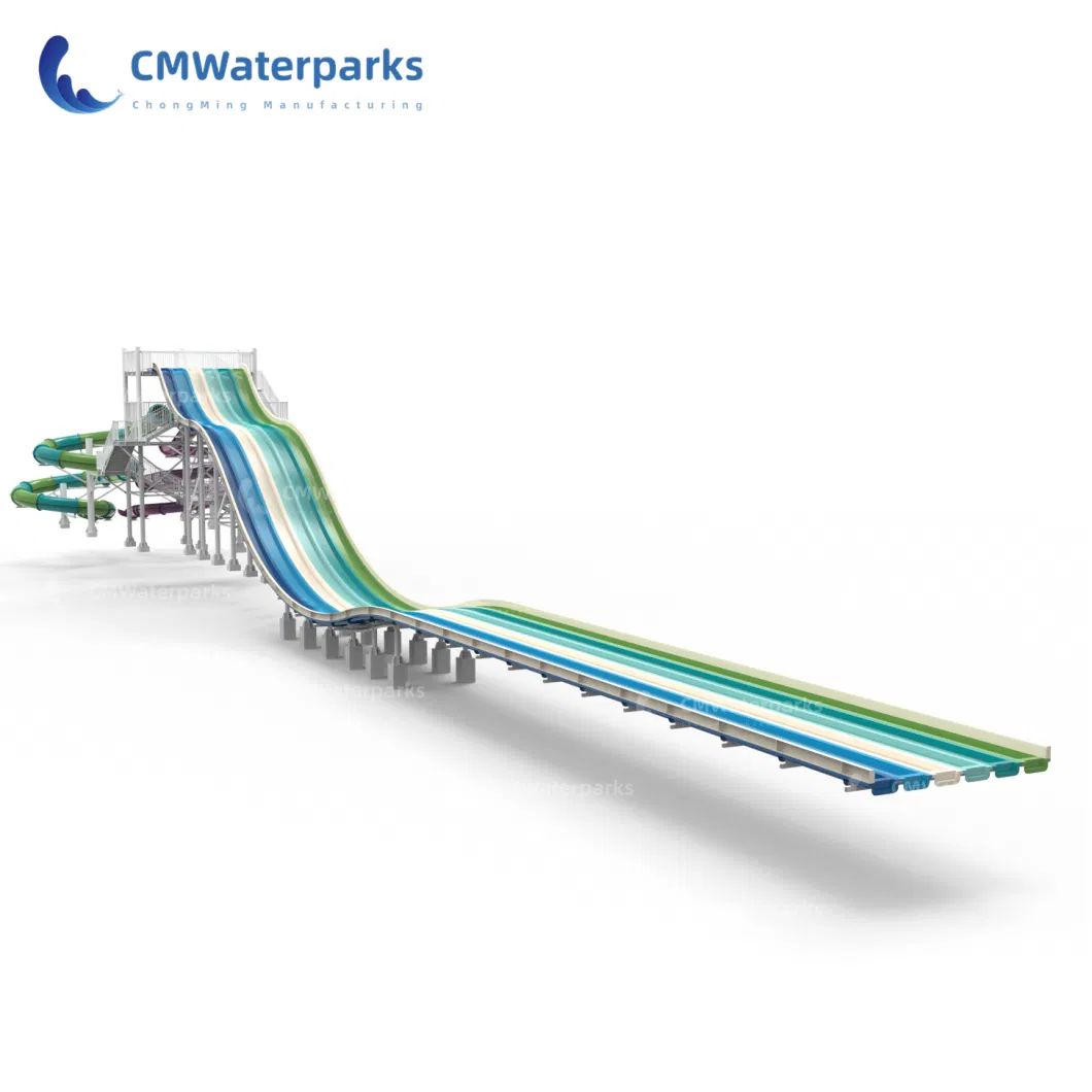 Multi-Lane Mat Racer Rainbow Wave Slide for Adventure Park