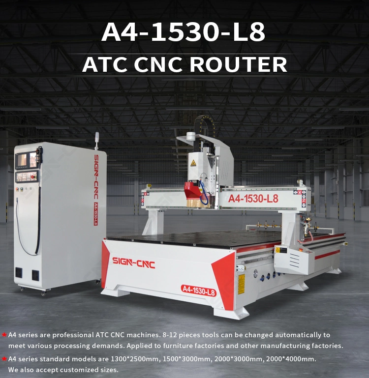 1325 Atc CNC Router 1530 3D Wood Carving Cutting Machine Woodworking Machinery with Linear or Carousel Tool Changer