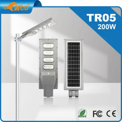 Outdoor All in One Aluminum Garden Lamp 200W Commercial Project LED Solar Street Light for Driveway Plaza Park Road