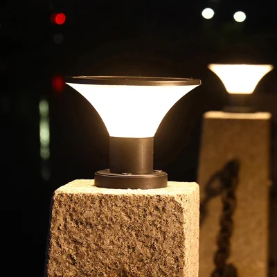 Solar Waterproof Outdoor High Lumen Gate Post Pillar Lamps LED Decoration Lamp Sensor Lights Lightings Garden Solar LED Light