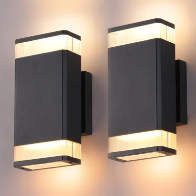 Corridor up and Down IP65 External Aluminum Black Housing Direct Indirect Night Sconce Lighting Fixrures Stairs LED Wall Mounted Lamp Fitting Outdoor Wall Light