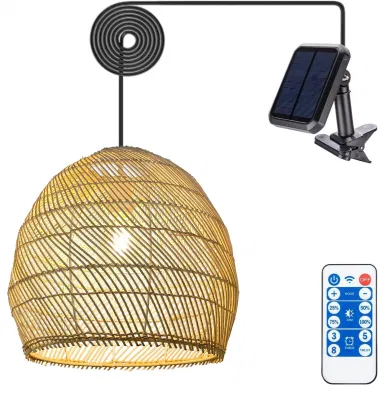 Solar Pendant Light Outdoor Hanging Lantern Solar Outdoor Chandelier with Remote