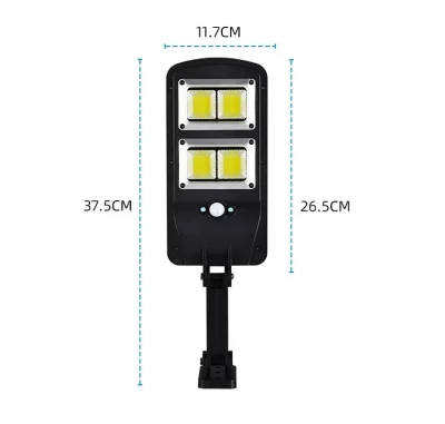 Outdoor IP65 Waterproof 20W Motion Sensor Dusk to Dawn Security 64 COB LED Solar Street Light with Remote Control