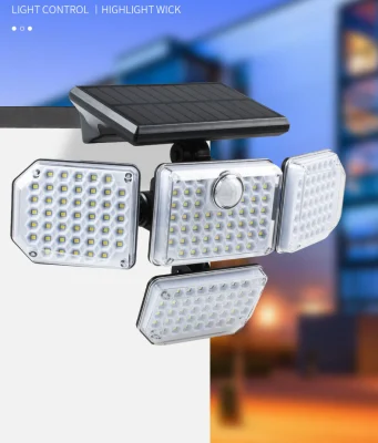 CE Approved House Garden Yard Wall Fence Night LED Lamp Four Head Wall Solar LED Wall Light