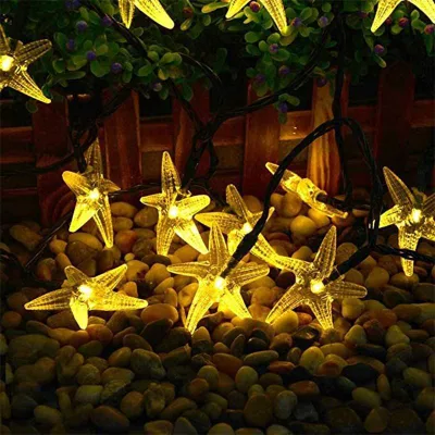 Solar Garden Decoration LED Outdoor Waterproof Starfish String Lights