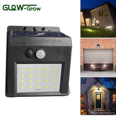 CDS Night Sensor Solar Powered LED Wall Light for Yard Garden House Home Park Decoration