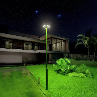 Exterior Pathway Bluetooth Music Reomte Control 1200W UFO Round LED Red Green Blue Coloured Solar Garden Lights