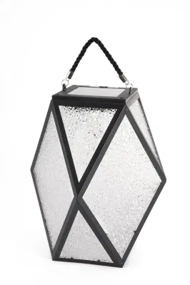 Outdoor Metal Solar Garden Light Lantern with Shepherd Hook