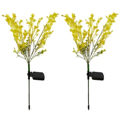 Outdoor Garden Patio LED Canola Flower Stake Light Solar Energy Rechargeable Wyz16593