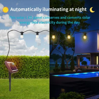USB Rechargeable Solar Outdoor Patio Light 48FT Solar String Light for Backard Porch Garden Pool