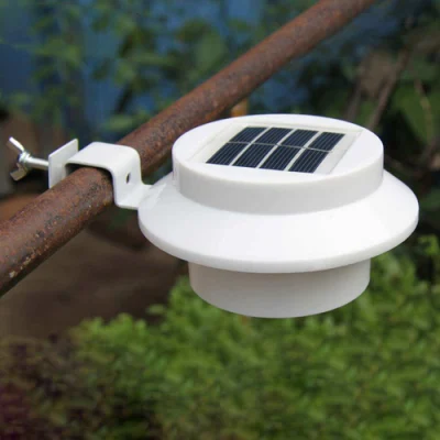 Waterproof Wall Lamp 3LED Solar Disk Gutter Garden Lights