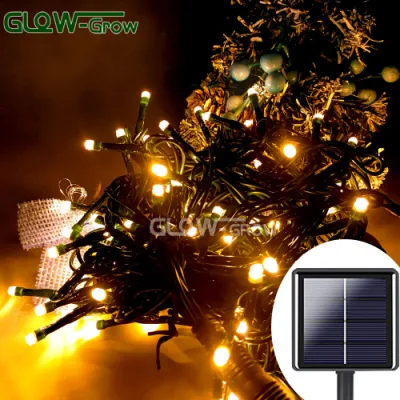 Warm White IP44 Outside Waterproof Christmas Twinkle Fairy Light Solar Hanging String Light for Wedding Home Garden Park Party Tree Street Xmas Decoration