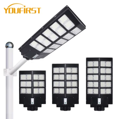 High Power Remote Motion Sensor Battery IP65 Waterproof 300W 400W 500W Integrated LED All in One Solar Street Light