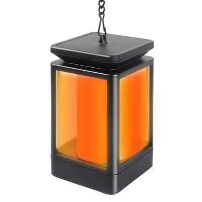 Solar Lantern Hanging Lights Outdoor Decorative LED Lantern for Patio Landscape Yard with Warm White Flameless Candles Flickering Wyz21022