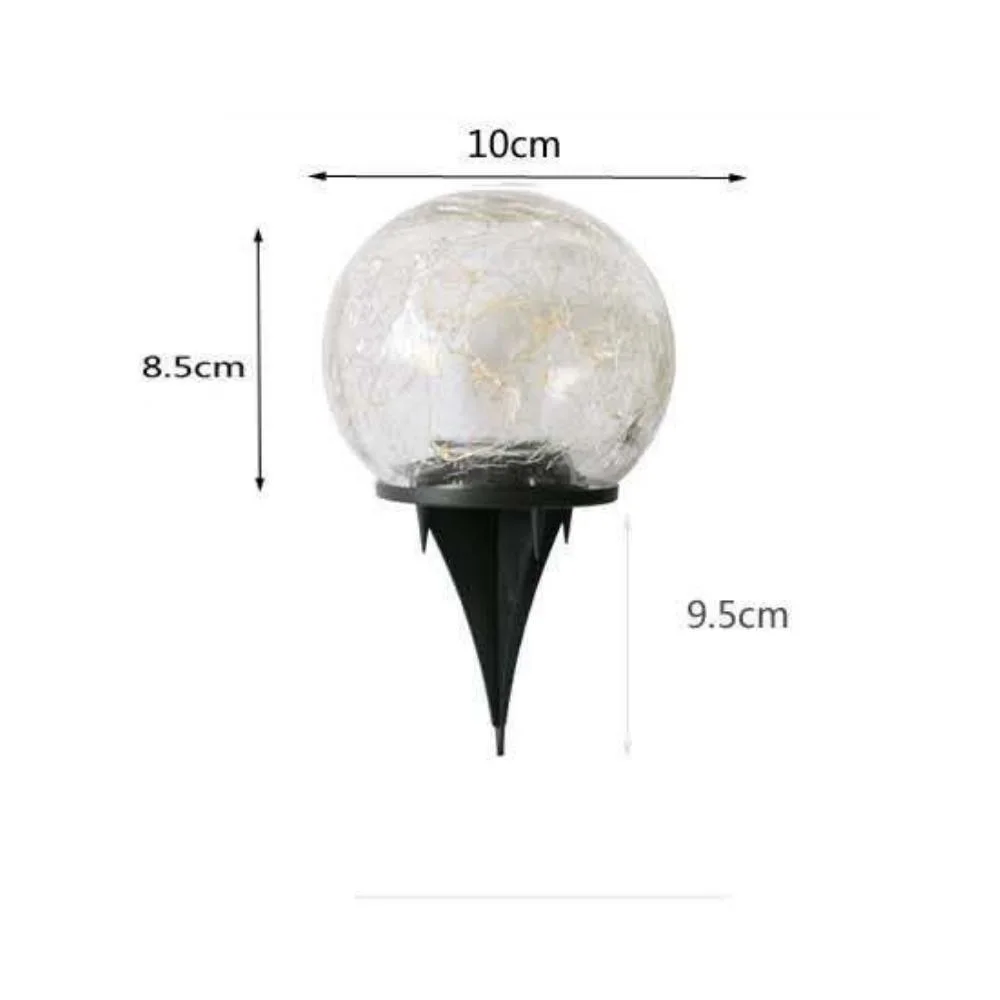 Pathway Crackle Glass Ball Solar Lights Ground Lights for Garden Lawn Outdoors Waterproof Night Lamp for Patio Yard Lawn Bl21242