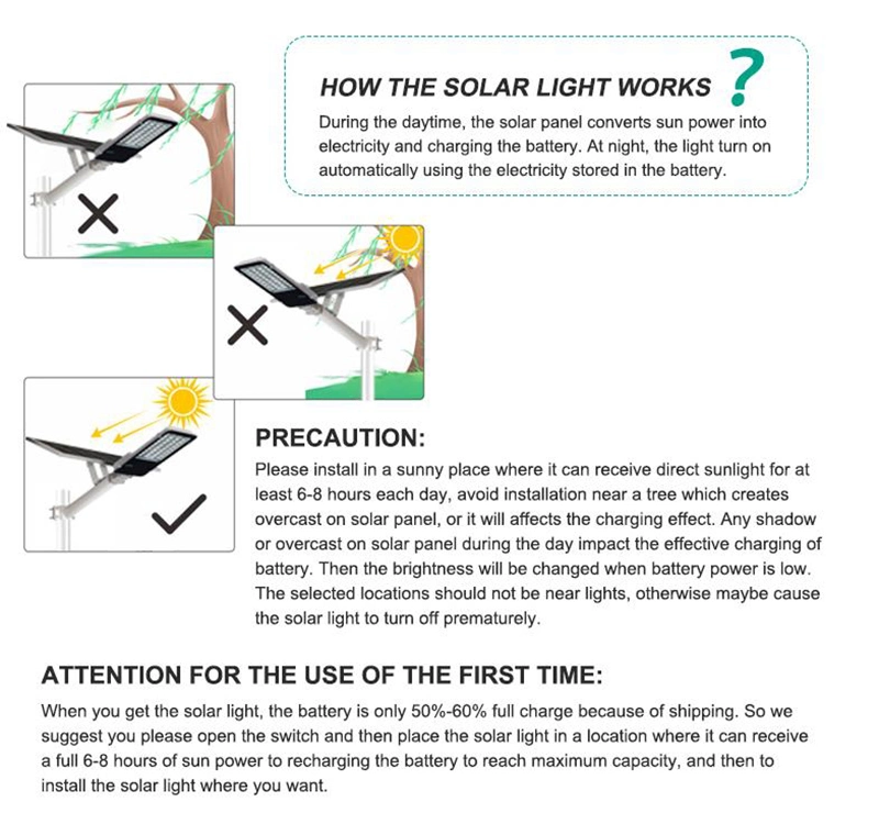 Outdoor Waterproof Garden Pathway Spotlight 100W 200W 300W IP65 6500K Square Parking Lot Decoration LED Solar Street Light