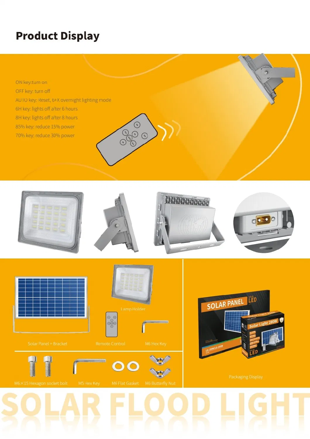 IP67 Outdoor Indoor 100W 300W LED Solar Street Lights