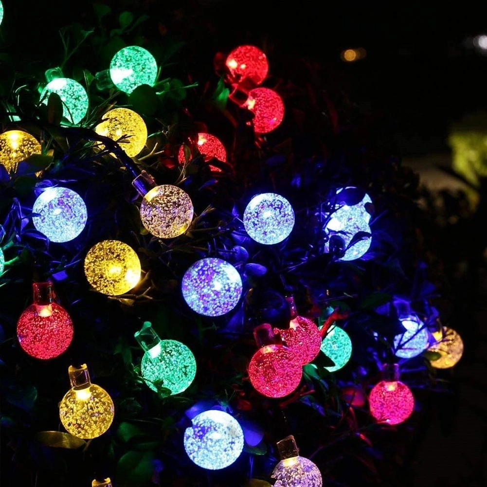 Solar Decoration LED String LED Christmas Outdoor Decor Flexible Round Fairy Solar Powered LED String Light