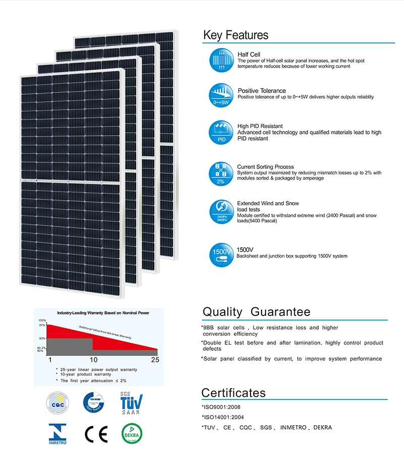 Portable on Grid 5kw 10kw 20kw PV Home Lighting Solar Panel Power System with Knits