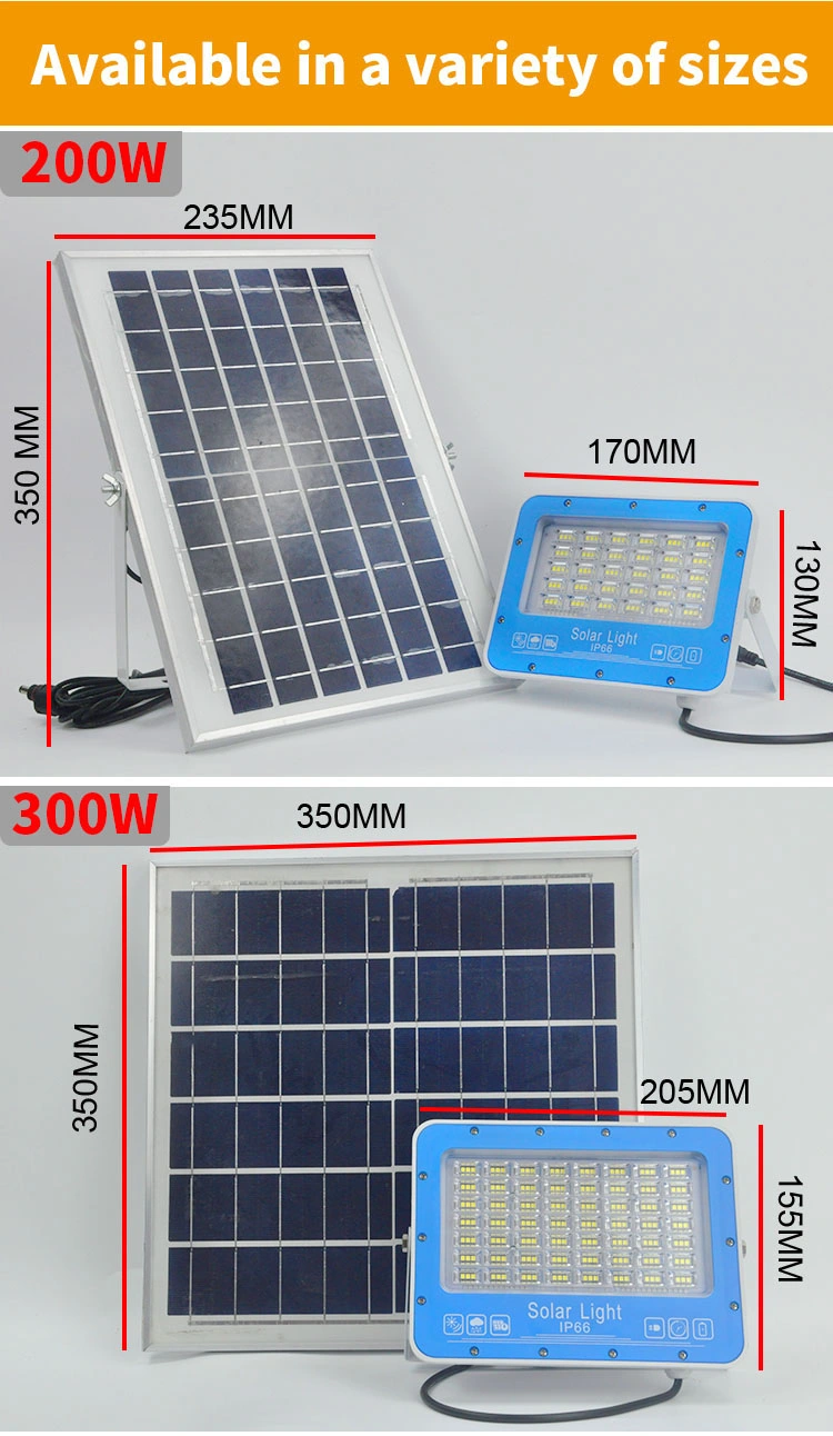 200watt 300 400W 500W Automatic Portable Outdoor Best Solar Energy Wall High Power Garden LED Powered Street Road Lamp Solar Flood Light